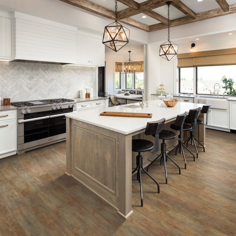 Luxury Vinyl Tile (LVT) innovation in commercial flooring – ultra-realistic wood and stone textures for modern offices and retail spaces